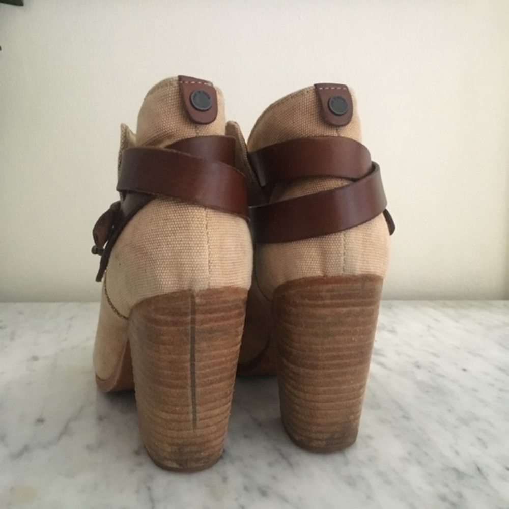 Rag And Bone Harrow Ankle Booties Camel Canvas - image 7